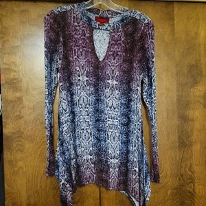 Asymmetrical Jennifer Lopez Snake Print Shirt